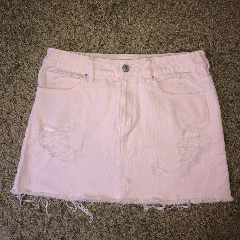 PacSun pink denim skirt